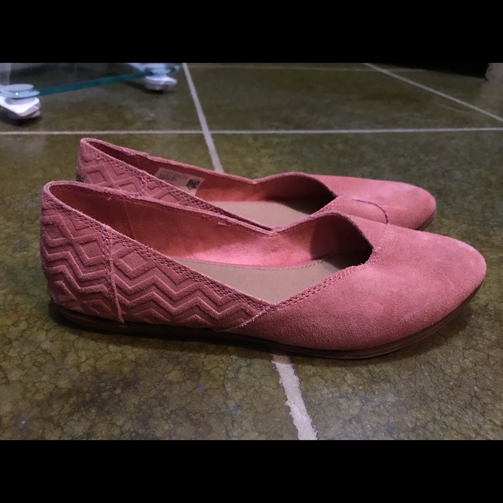 Toms pink chevron flats